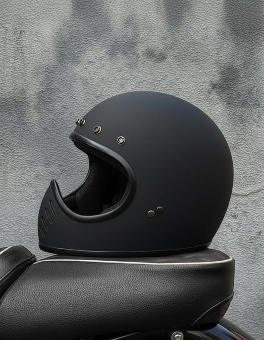 Retro Helmet Shield - Matte Black