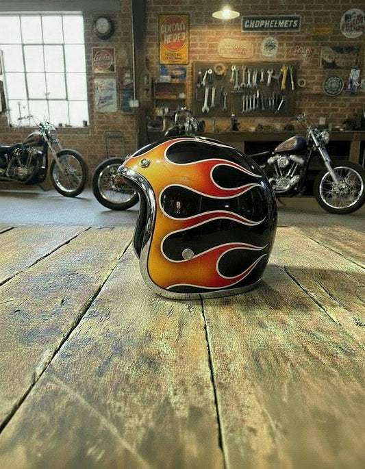 Retro Helmet - Classic Flames
