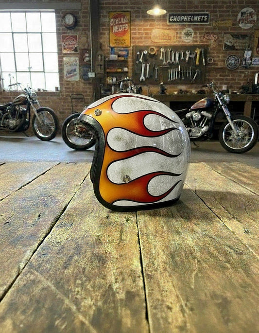 Retro Helmet - Rust & Fire