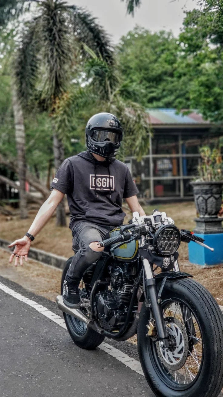 Retro Helmet Shield - Gloss Black