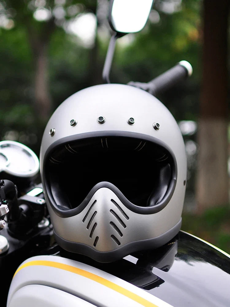 Retro Helmet Shield - Silver