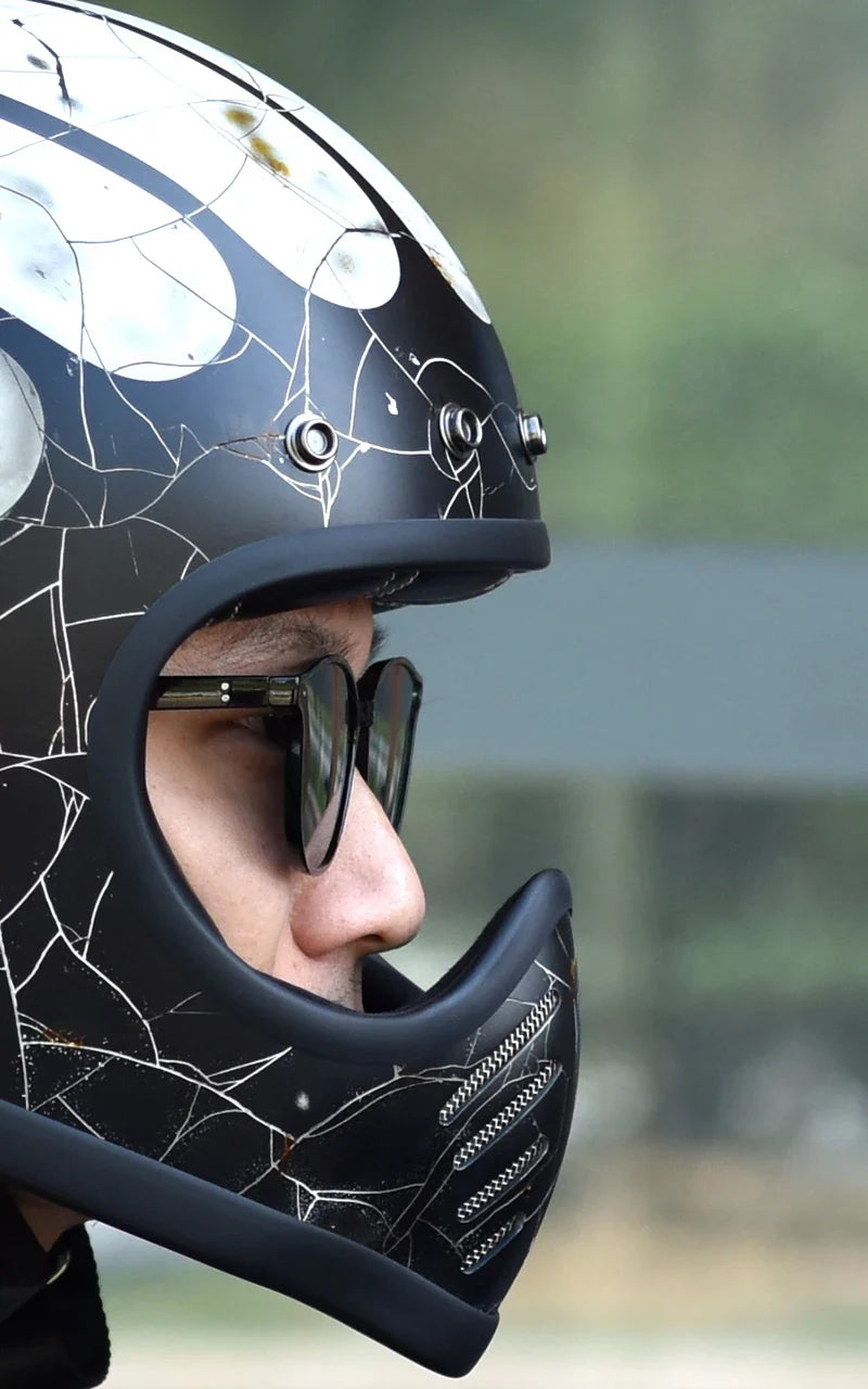 Retro Helmet Shield - Gloss Black