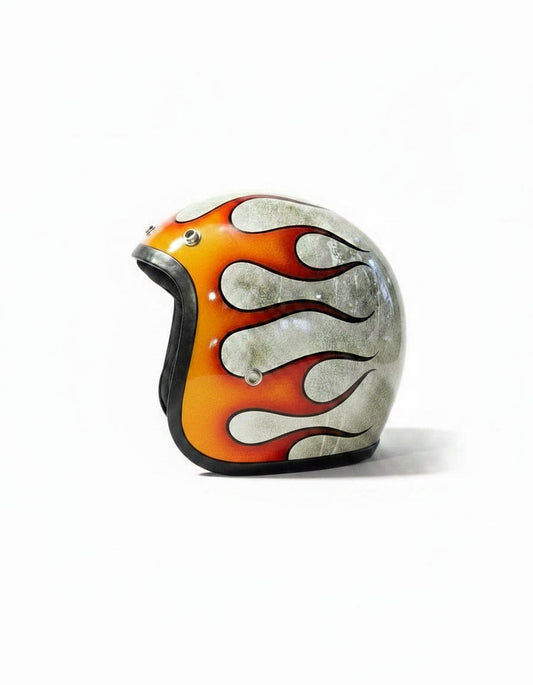 Retro Helmet - Rust & Fire