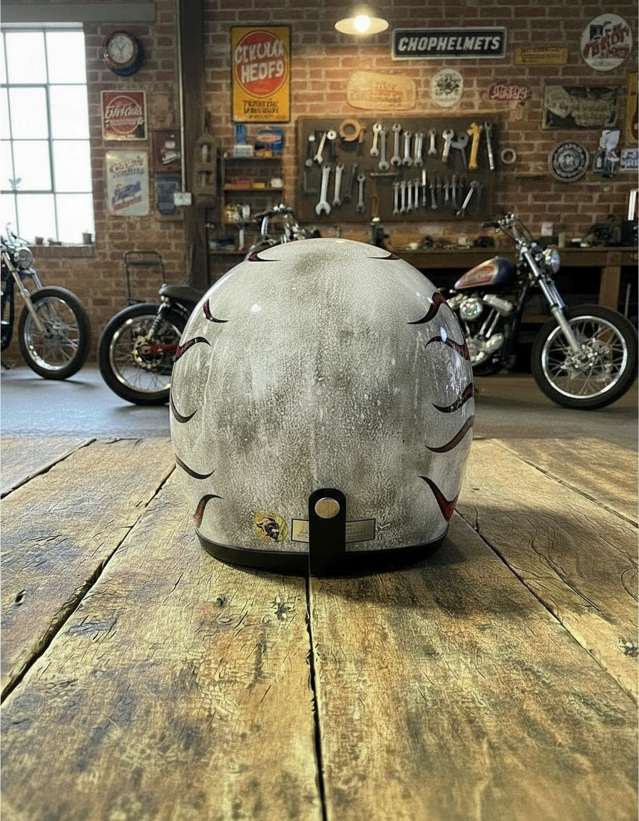 Retro Helmet - Rust & Fire