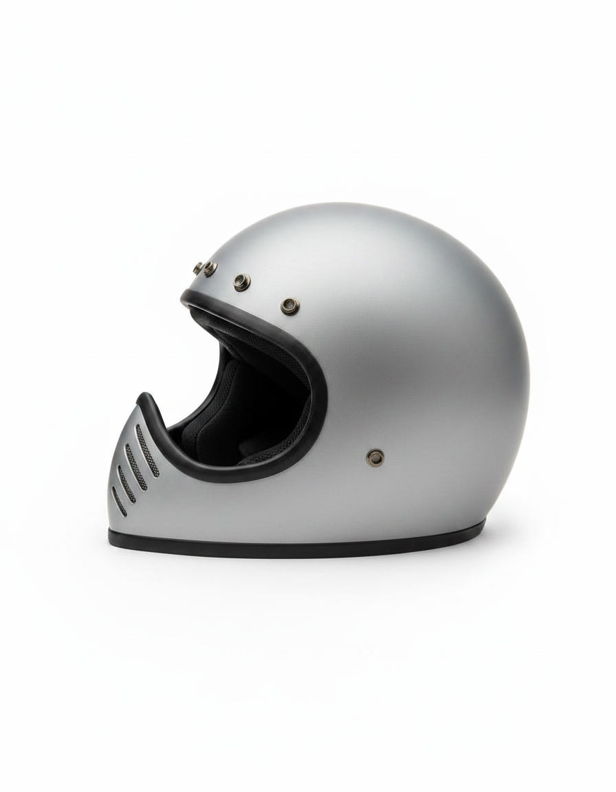 Retro Helmet Shield - Silver