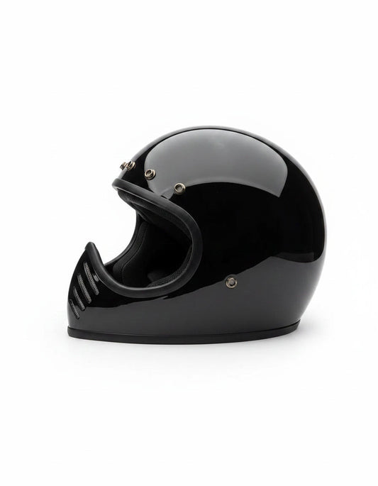 Retro Helmet Shield - Gloss Black