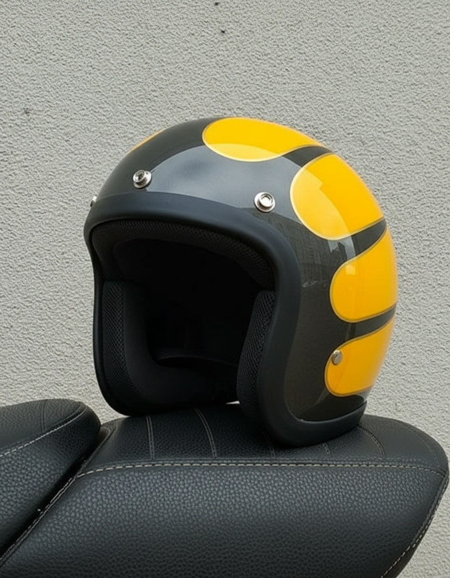 Retro Helmet - Flat Yellow