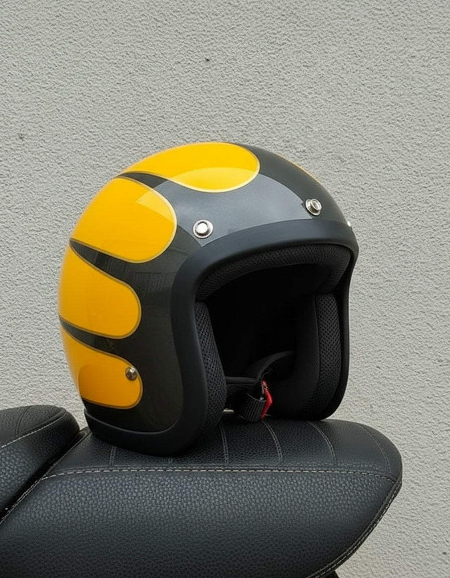 Retro Helmet - Flat Yellow