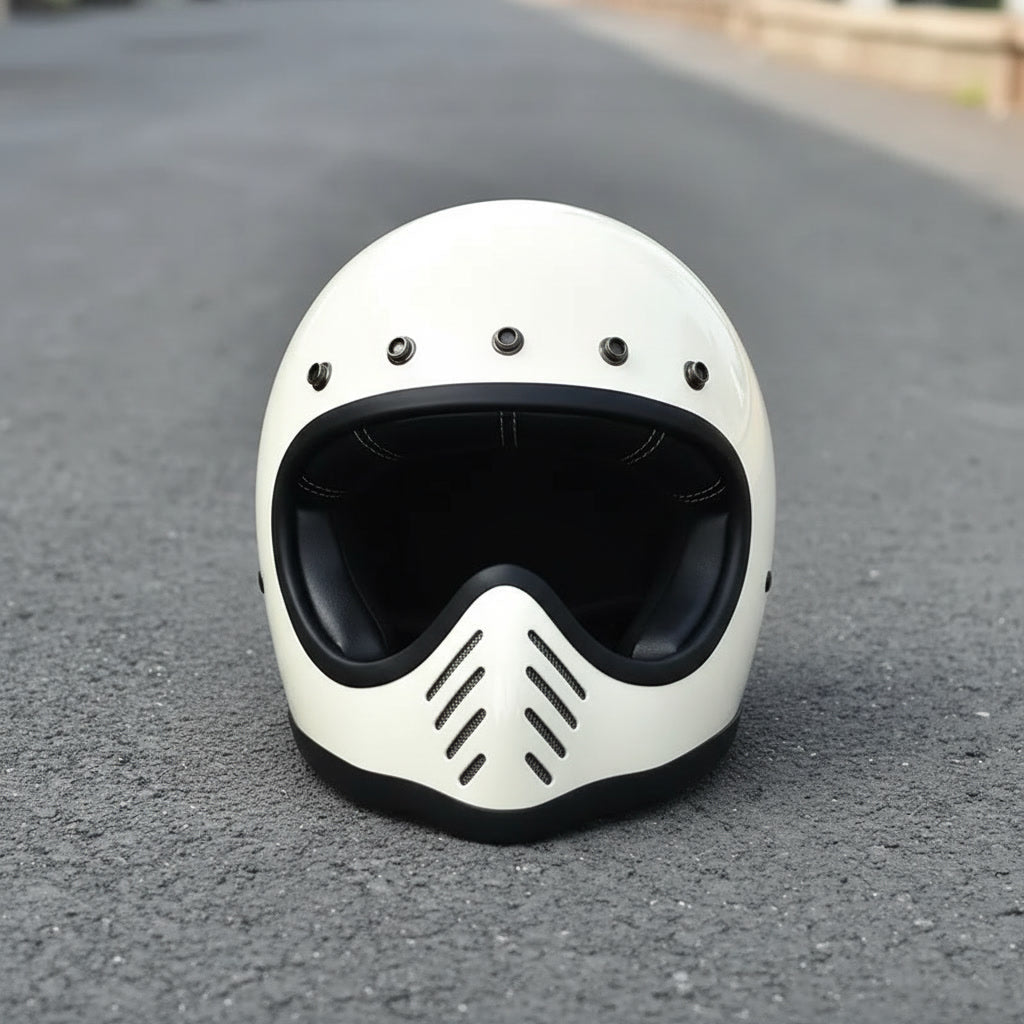 Retro Helmet Shield - White
