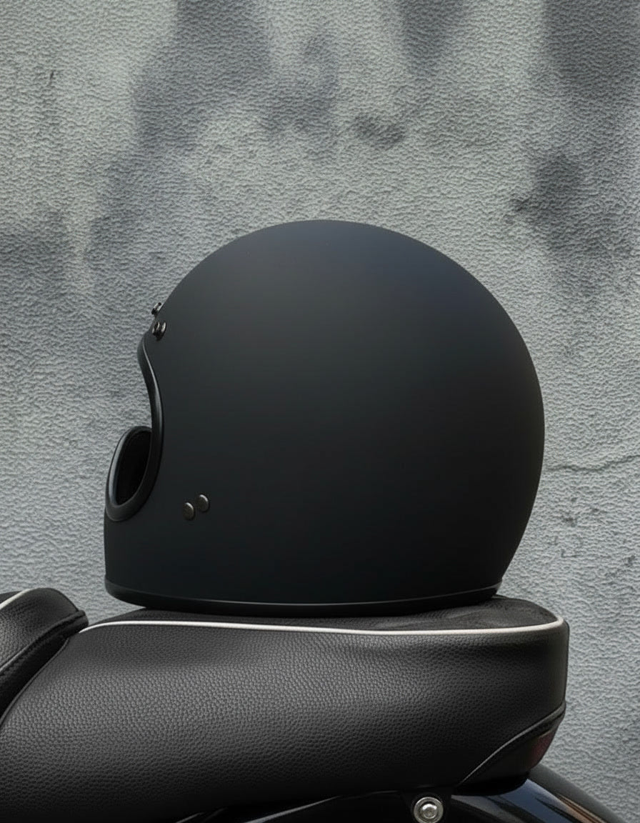 Retro Helmet Shield - Matte Black