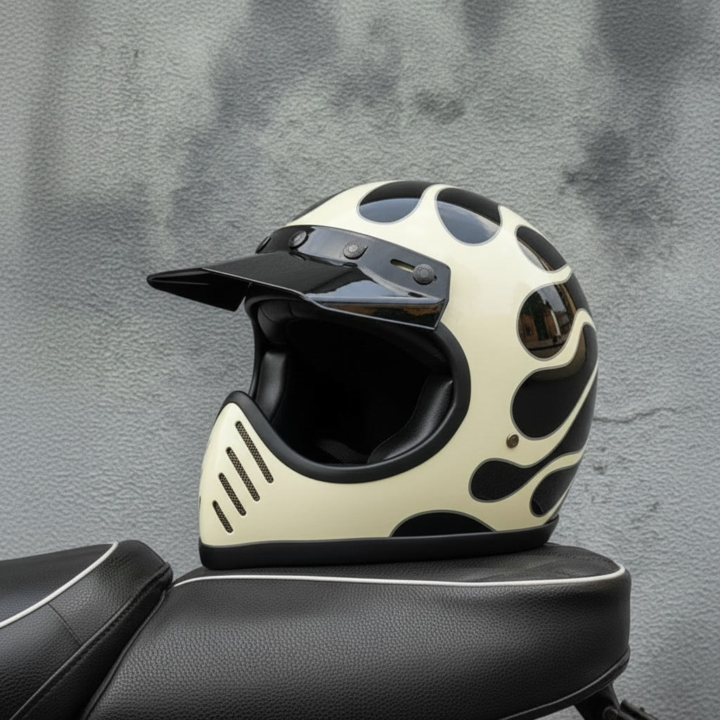 Retro Helmet Shield - Hellfire