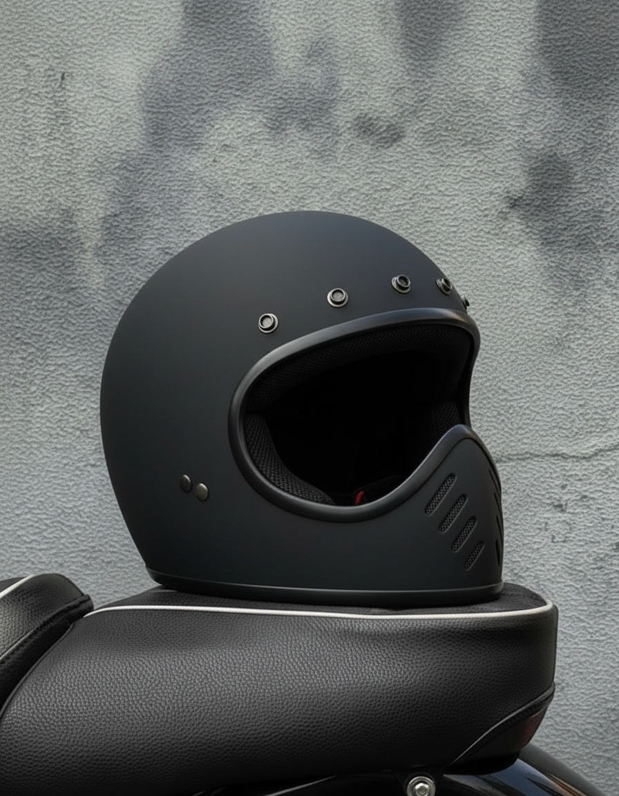 Retro Helmet Shield - Matte Black