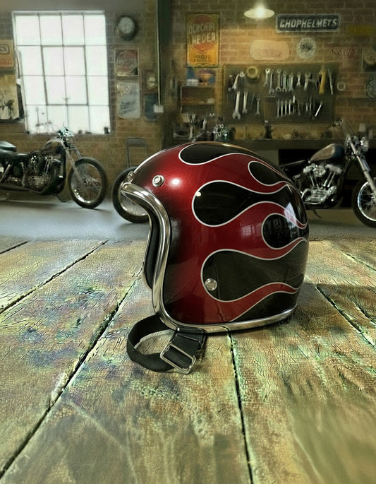 Retro Helmet - Red Abyss Blk