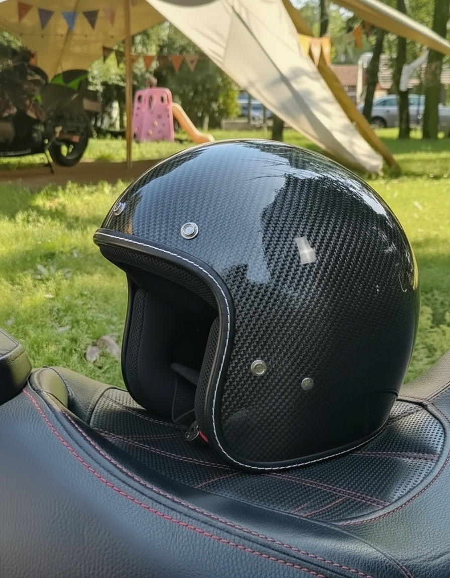 Retro Helmet - Raw Carbon