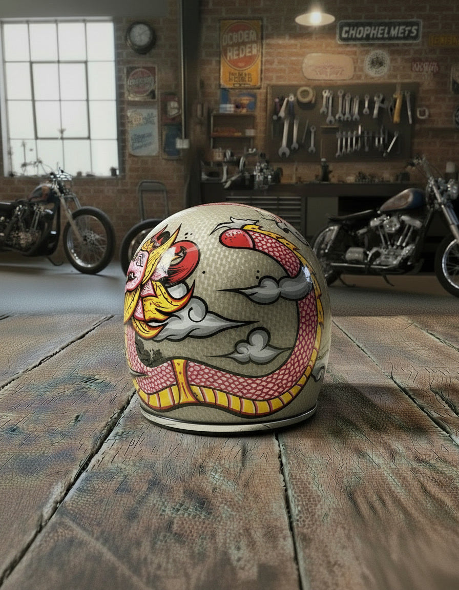 Retro Helmet - Vedic Dragon