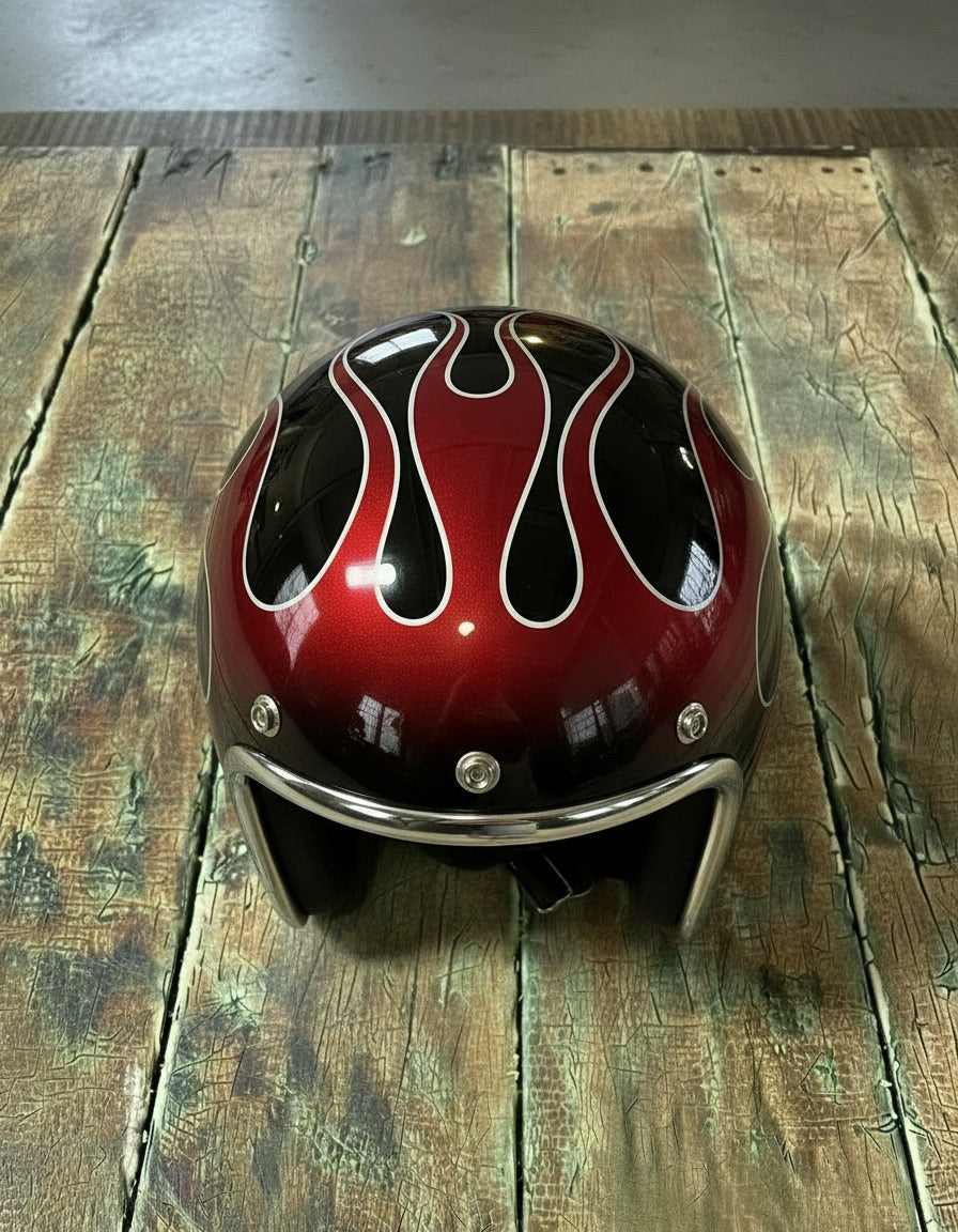 Retro Helmet - Red Abyss Blk