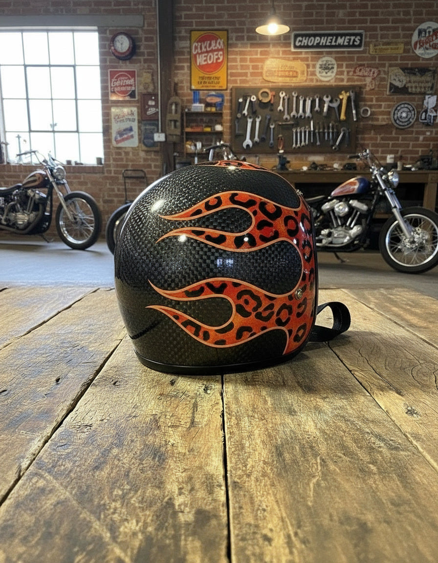 Retro Helmet - Leopard