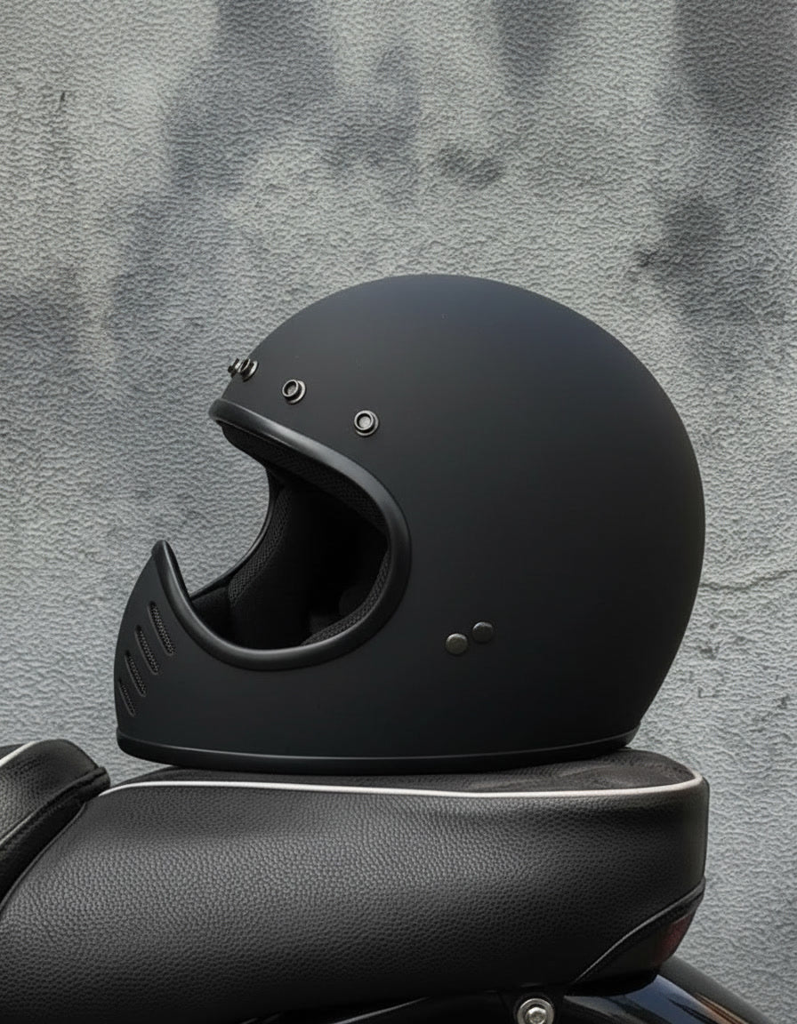 Retro Helmet Shield - Matte Black