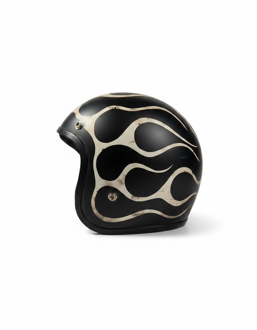 Retro Helmet - Ash Flames