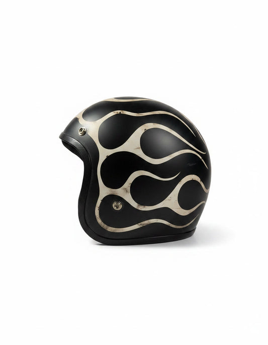 Retro Helmet - Ash Flames
