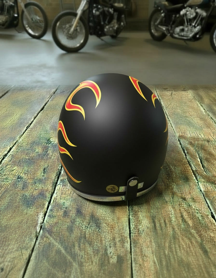 Retro Helmet - Matte Flames