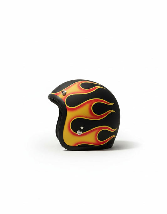 Retro Helmet - Matte Flames