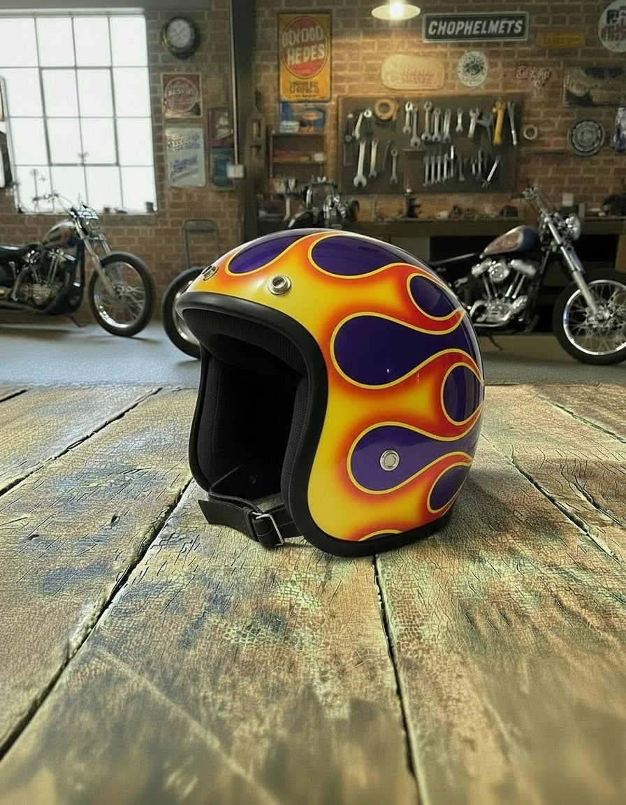 Retro Helmet - Voodoo Flame