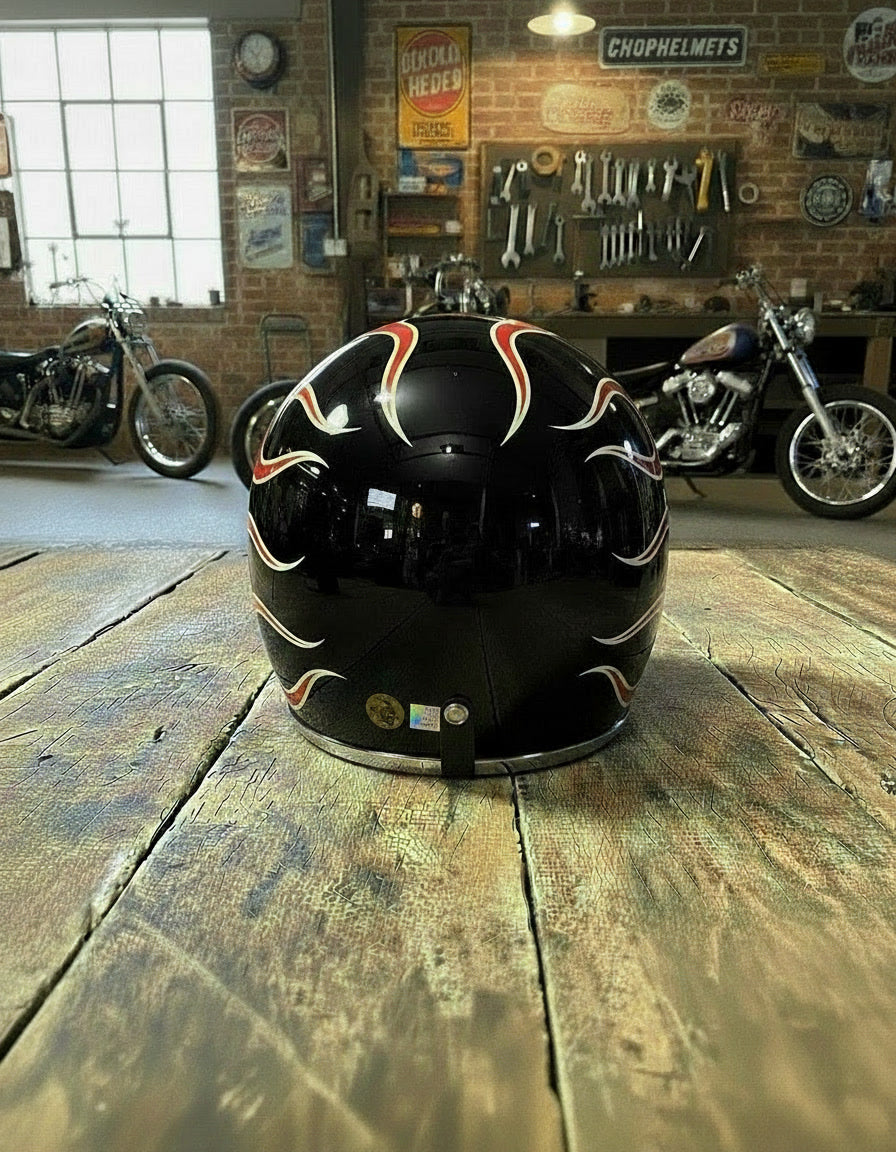 Retro Helmet - Classic Flames