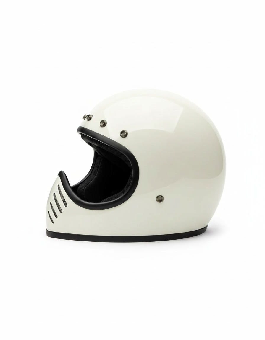 Retro Helmet Shield - White