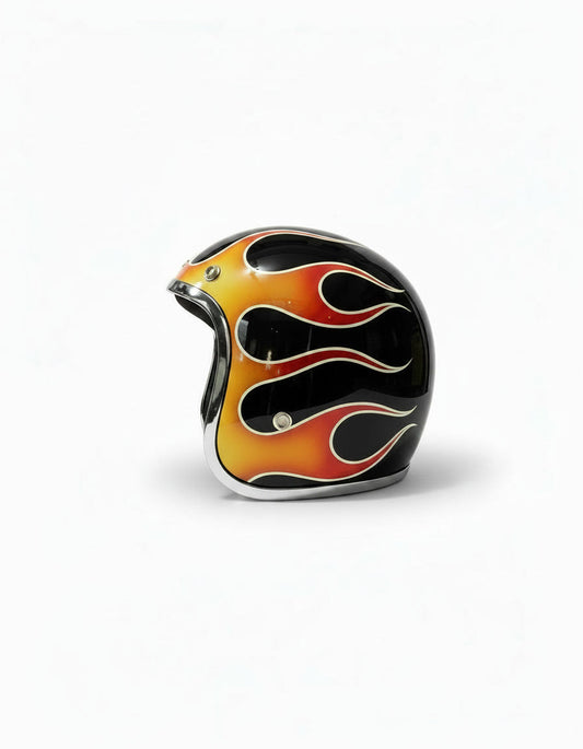 Retro Helmet - Classic Flames