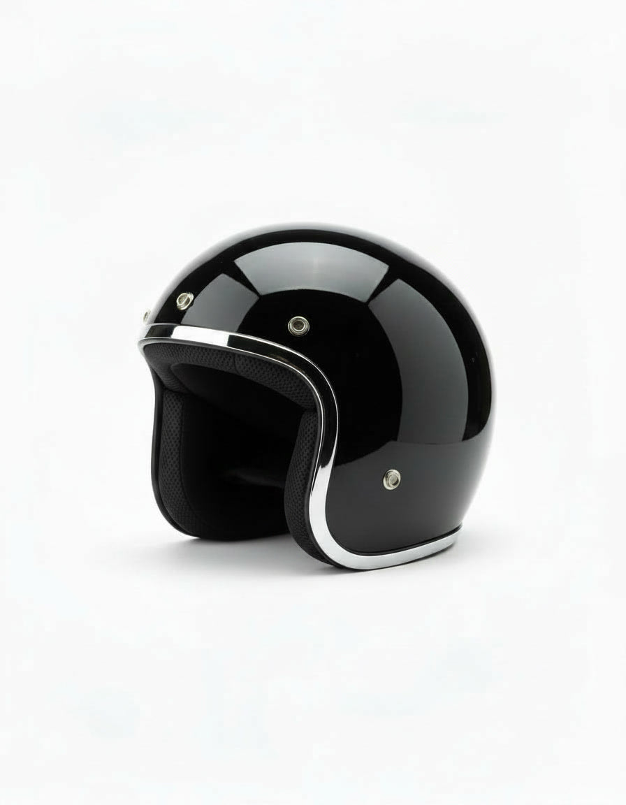 Retro Helmet - Black Chrome