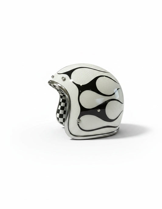 Retro Helmet - Ghost Flames