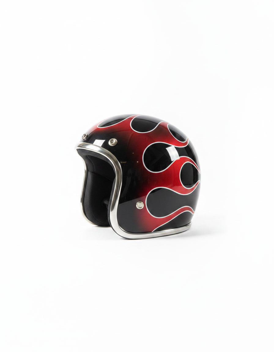 Retro Helmet - Red Abyss Blk